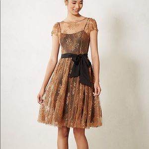Gold Black Moulinette Soeurs Cocktail Dress